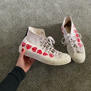 COMME DES GARÇONS CDG Converse Heart White High Tops